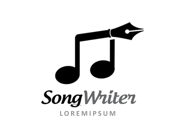 Vector song writer logo symbol or icon template