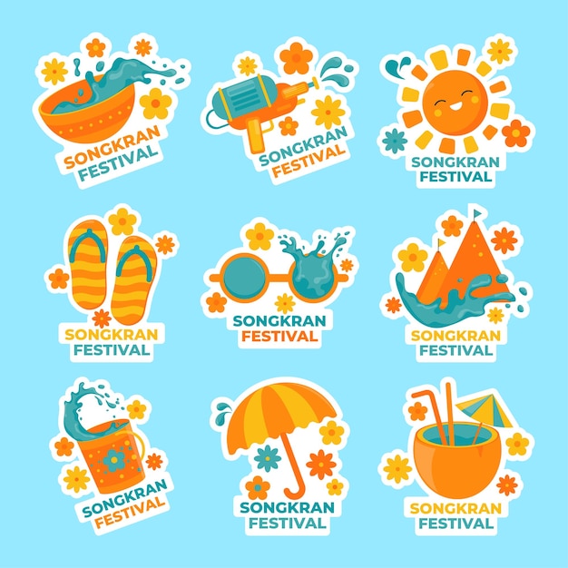 Songkran Festival Holiday Sticker