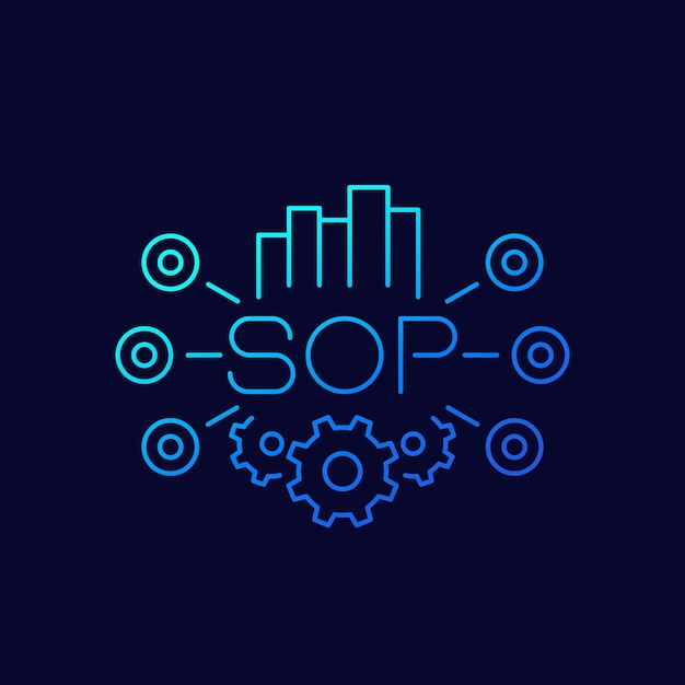 SOP Standard Operating Procedure icon linear vector