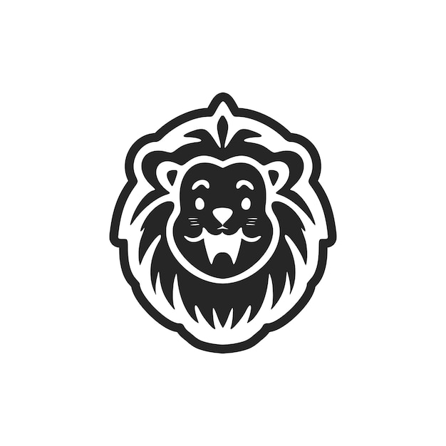 Sophisticated black and white cute lion logo Good for business and brands