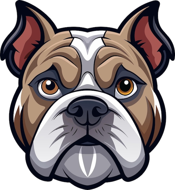 Vector sophisticated english bulldog face vector 3d logo clipart isolated for elegant brand identity