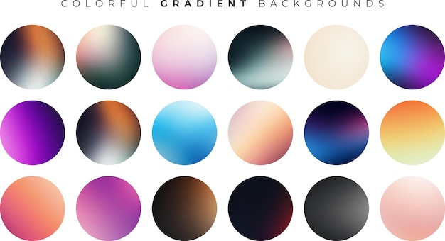 Sophisticated Soft Gradient Design Set for Mobile Screens in Vector EPS format