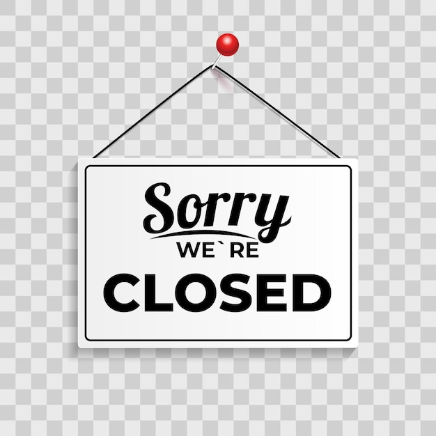 Sorry We're Closed Icon Sign