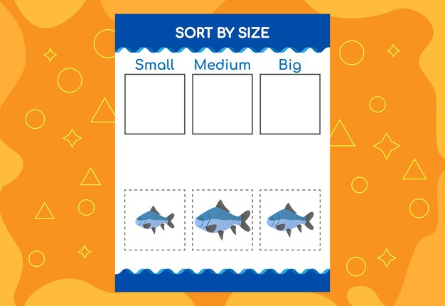 Sort images by size Educational Worksheet For Kids