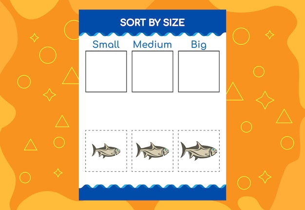 Sort images by size Educational Worksheet For Kids