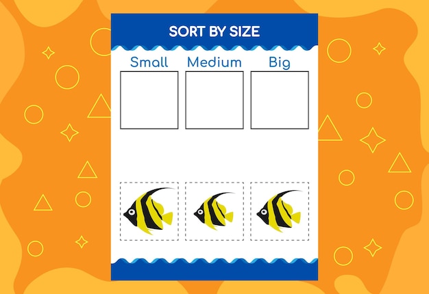 Sort images by size Educational Worksheet For Kids