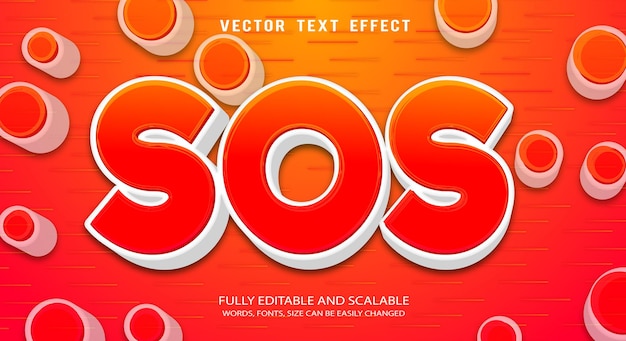 Sos 3d editable text effect vector