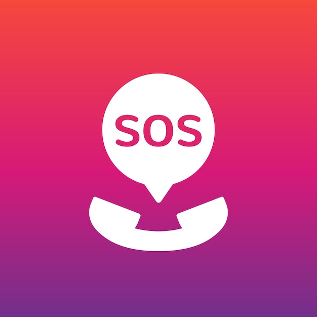 Sos emergency call icon for web