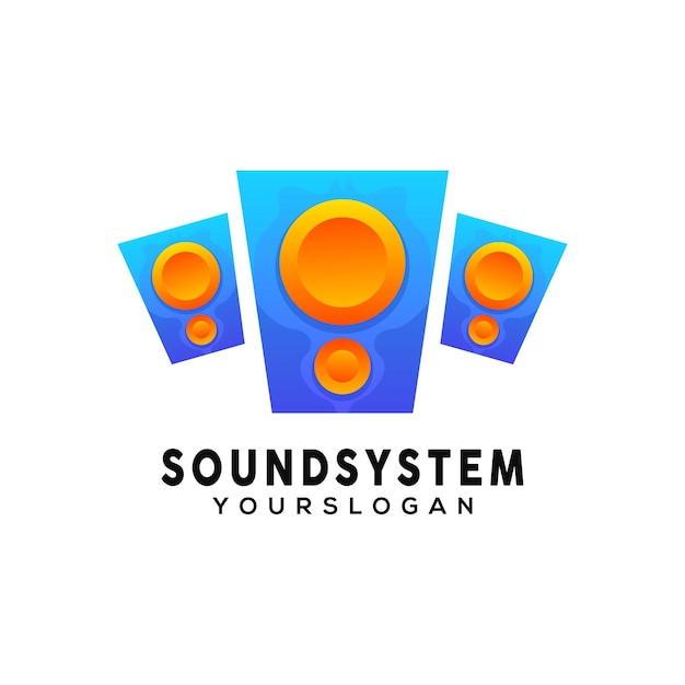 Sound colorful logo design template