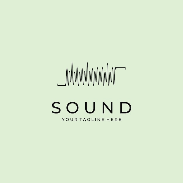 Sound logo line art minimalist vector design