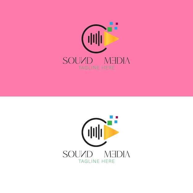 Vector sound amp media logo design 3