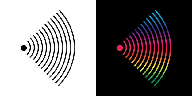 Sound navigation sonar signal wave icons