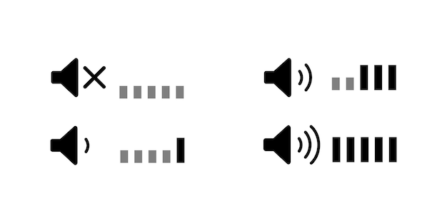 Sound scale icons Linear sound scale muted icon Vector icons