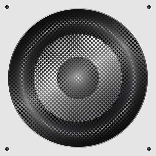 Vector sound speaker. audio dynamic. musical speaker on a white background with bolts and metal mesh. vector illustration.