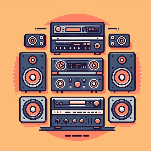 Vector sound system vector image