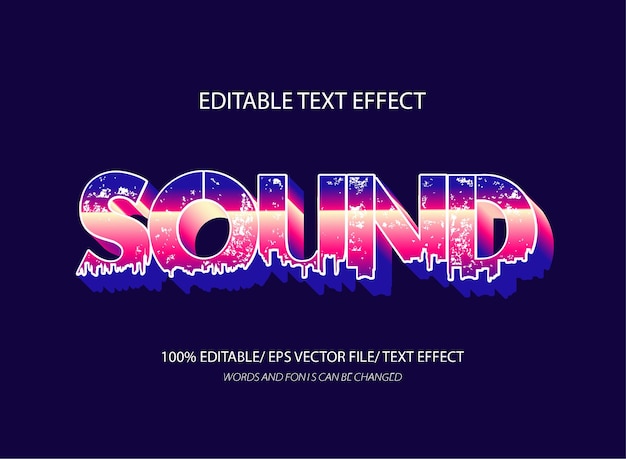 Sound text effect 3d text effect