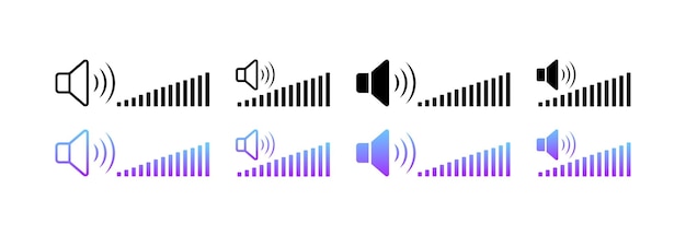 Sound volume icons Different styles adjust sound volume sound volume icons Vector icons