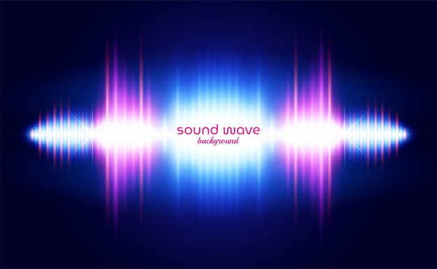 Sound Wave Background with Vibrant Neon Light