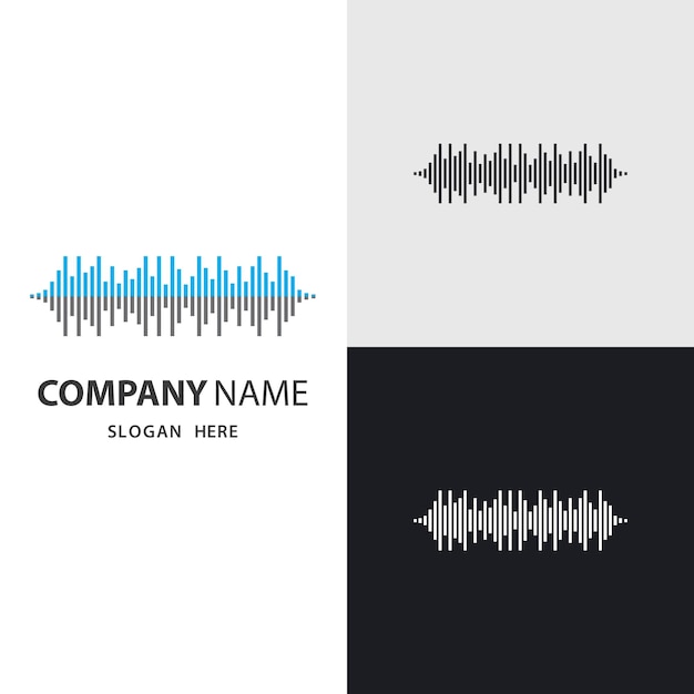 Sound wave logo images illustration