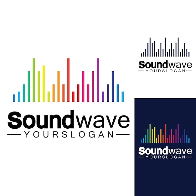 Sound wave logo and symbol vector