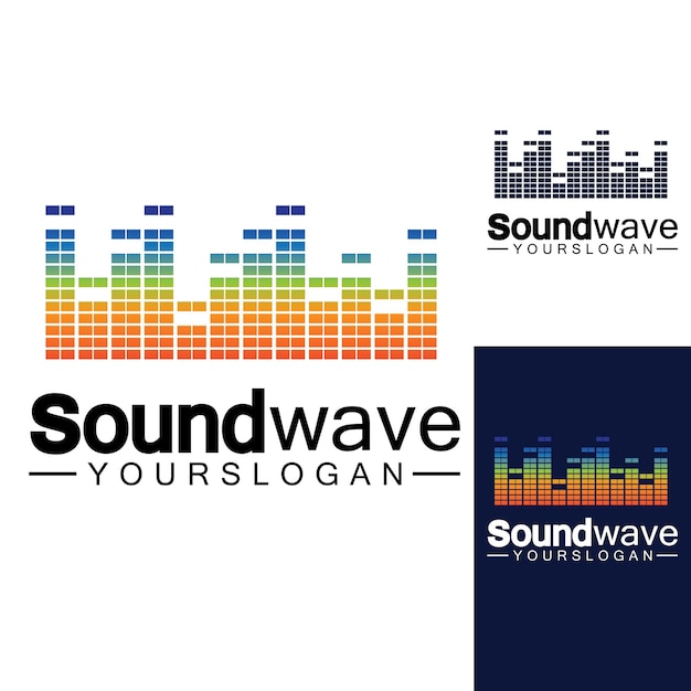 Sound wave logo and symbol vector