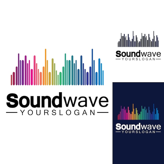 Sound wave logo and symbol vector