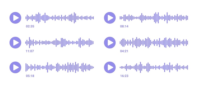 Sound wave message Social audio of voice Podcast soundwave player Volume equalizer icon