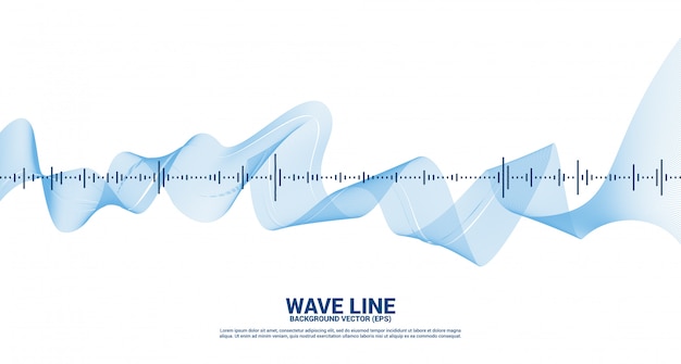 Vector sound wave music equalizer background. music voice audio visual signal