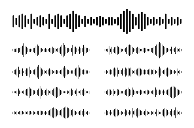 Sound wave set Audio waves for voice messages