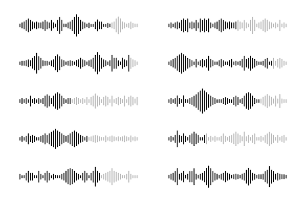 Sound wave set Audio waves for voice messages