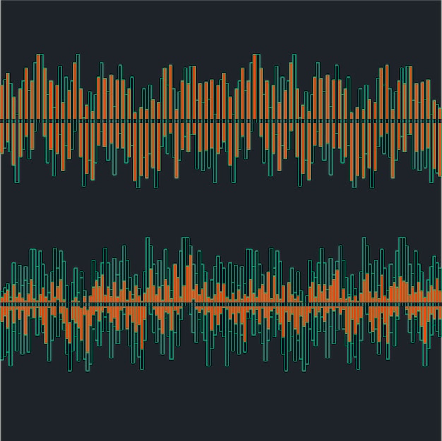 Sound waves collection on gray background flat isolated vector illustration