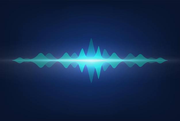 Sound waves Frequency audio signal amplitude Neon wavy highs on recorder display Media technologies for soundtracks recording in music studio Vector colorful digital voice spectrum illustration