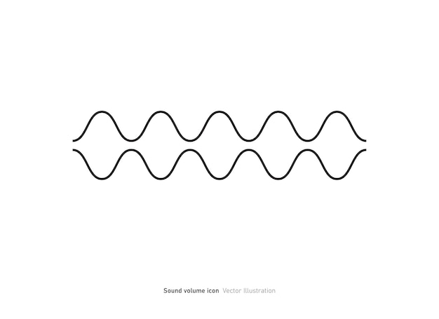 Vector sound waves linear icons set vector illustration