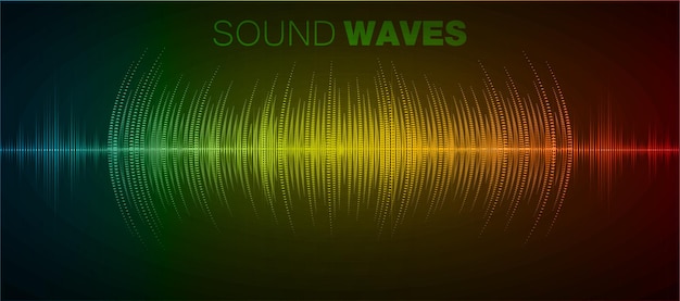 Sound waves oscillating dark light music radio equalizer voice vector audio technology