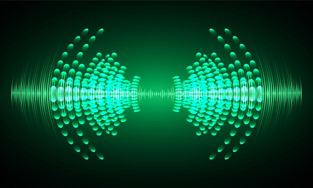 Sound waves oscillating dark light