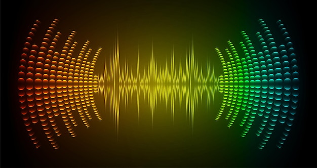 Sound waves oscillating dark light