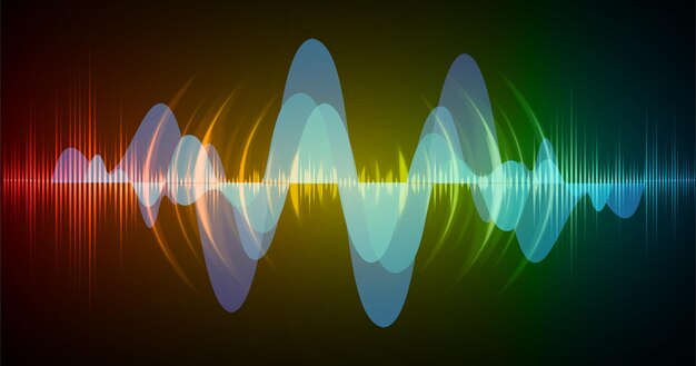 Sound waves oscillating dark light