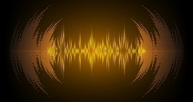 Sound waves oscillating dark light