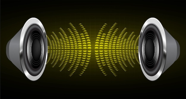 Sound waves oscillating dark light