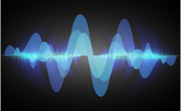 Sound waves oscillating dark light