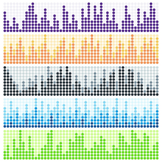 Sound waves vector set. Audio equalizer. Sound & audio waves isolated on white background.