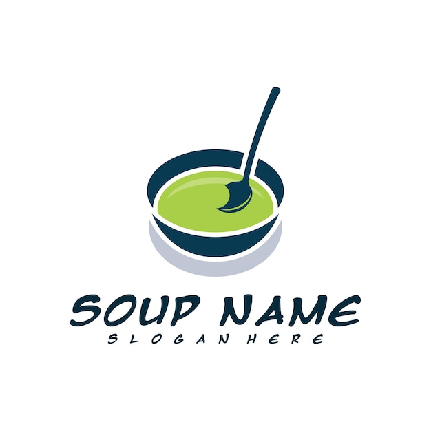 Soup logo design concept Food Cooking logo vector Kitchen logo with pot full of vegetables