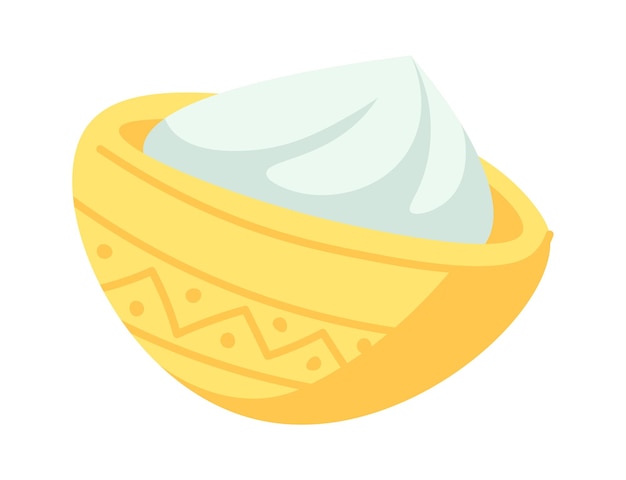 Sour cream flat icon Addition to borscht