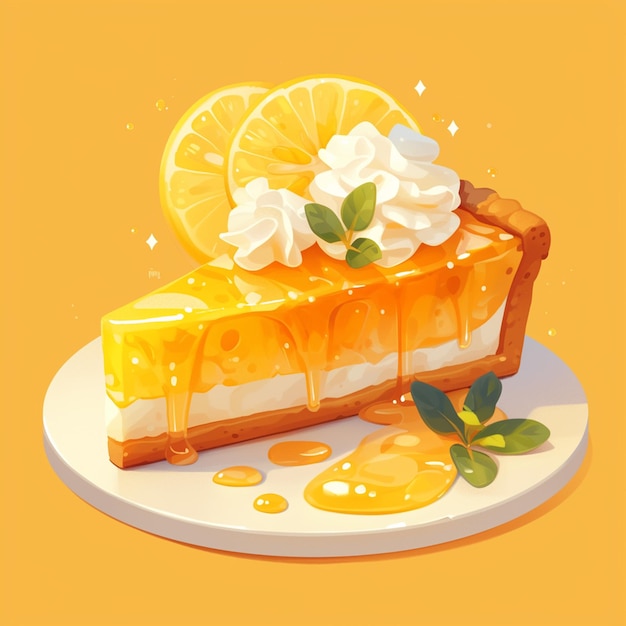 Sour Lemon Tart Fresh Look Cartoon Style