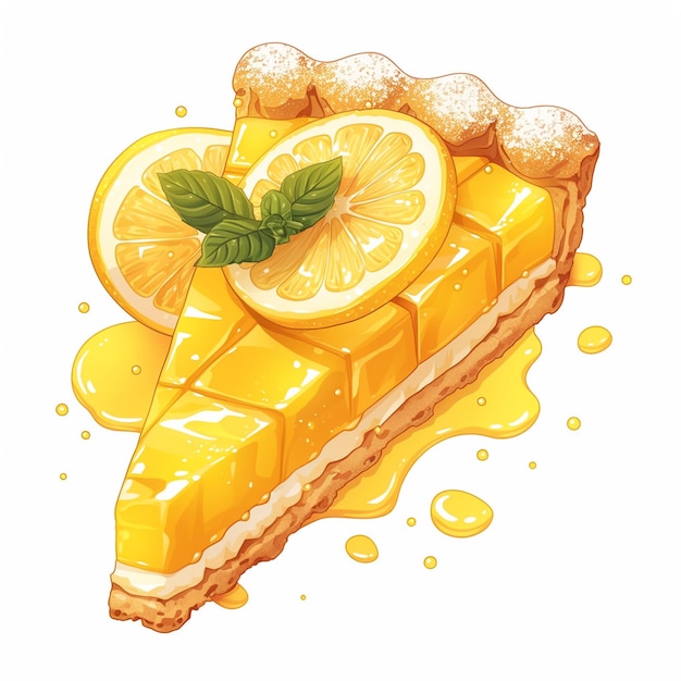 Sour Lemon Tart Fresh Look Cartoon Style