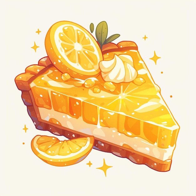 Sour Lemon Tart Fresh Look Cartoon Style