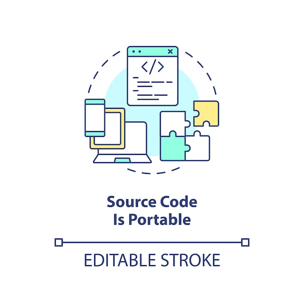 Source code portability concept icon