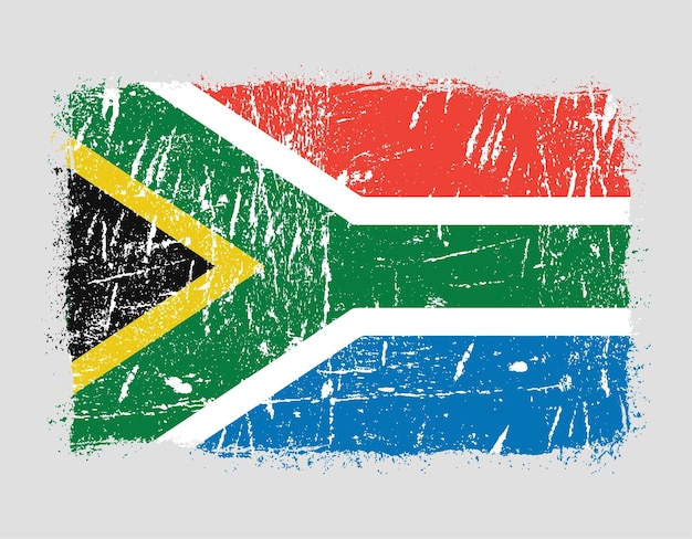 south africa grunge flag vector