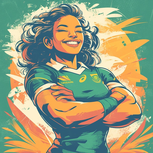 A South African woman is playing rugby