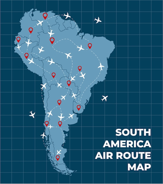 South America Air Route in the South America Map